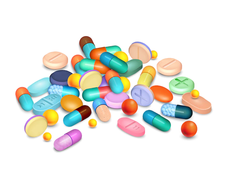 Multi coloured pills that represent new drug for treatment of Alzheimer's disease